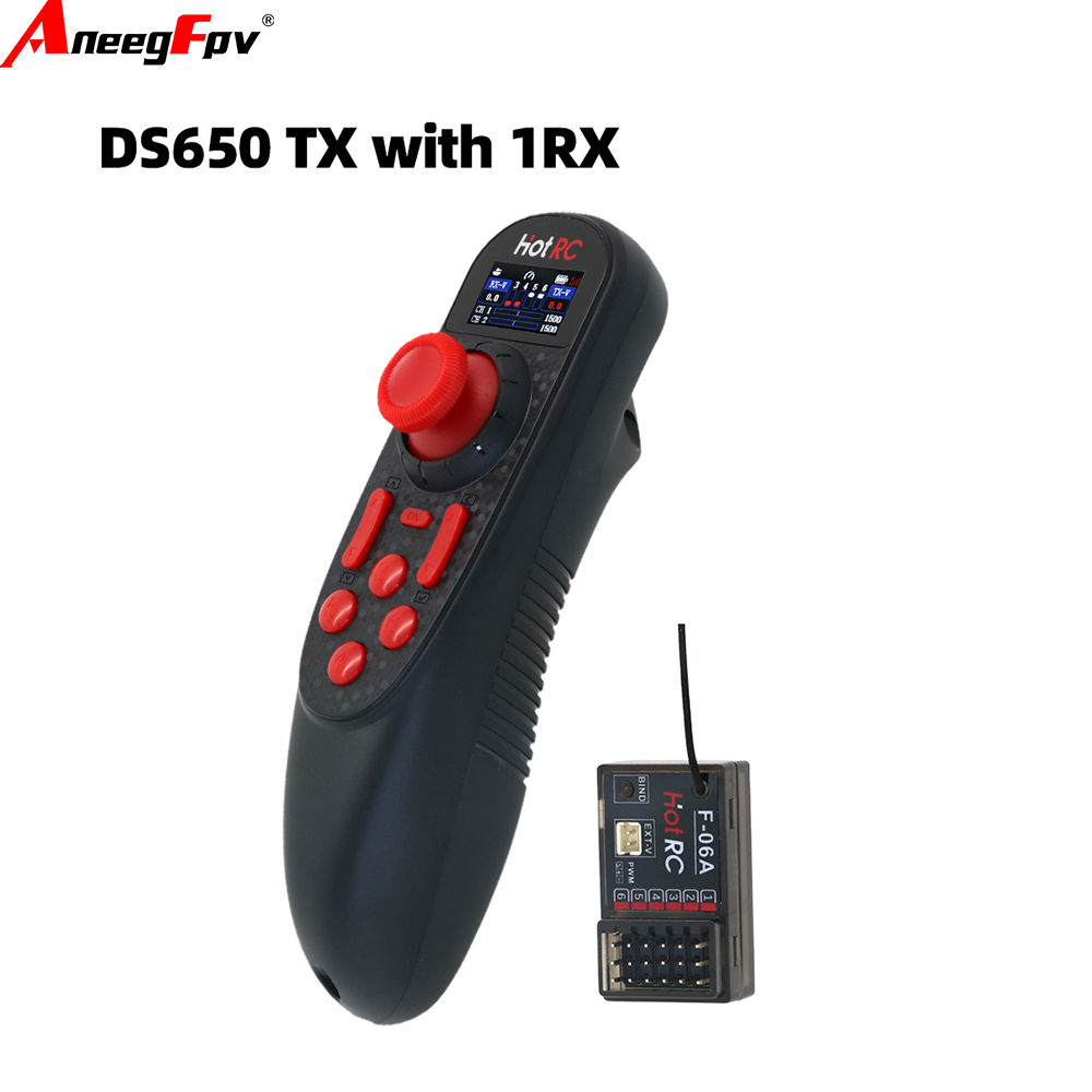 نظام راديو HOTRC DS-650 بـ 6 ق - مراجعة Radio Transmitter 2.4Ghz وسعره
